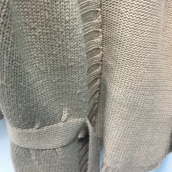 1/2 Bell Sleeved Belted Knit Sweater Cardigan - Picture 6 of 13